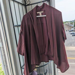 Purple open slouchy blouse